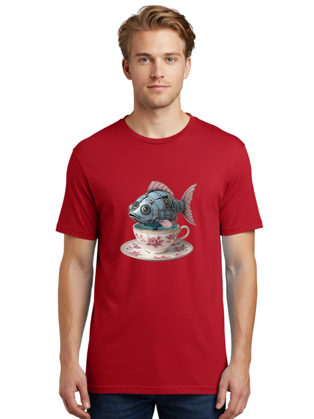 Clockwork-Fish Men'S Graphic Tee, 100% Cotton, Comfortable Casual Summer Wear, Machine Washable, Vintage Camera, Old Camera, Antique Camera, Black Camera, Classic Photography, Photography Equipment, Nostalgic Device, Film Camera, Camera Art Bak263