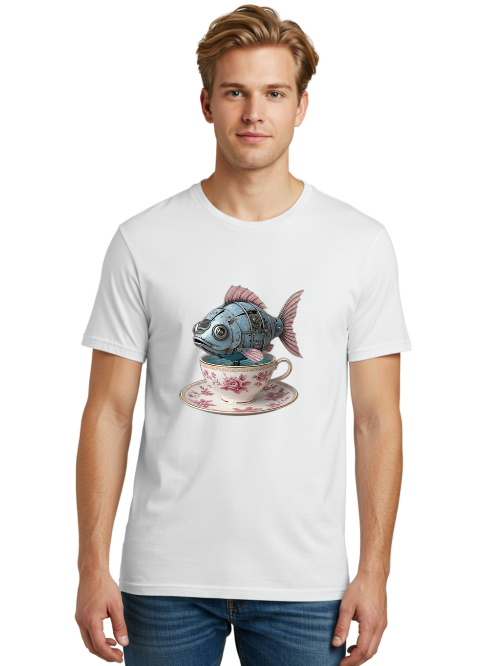 Clockwork-Fish Men'S Graphic Tee, 100% Cotton, Comfortable Casual Summer Wear, Machine Washable, Vintage Camera, Old Camera, Antique Camera, Black Camera, Classic Photography, Photography Equipment, Nostalgic Device, Film Camera, Camera Art Bak263