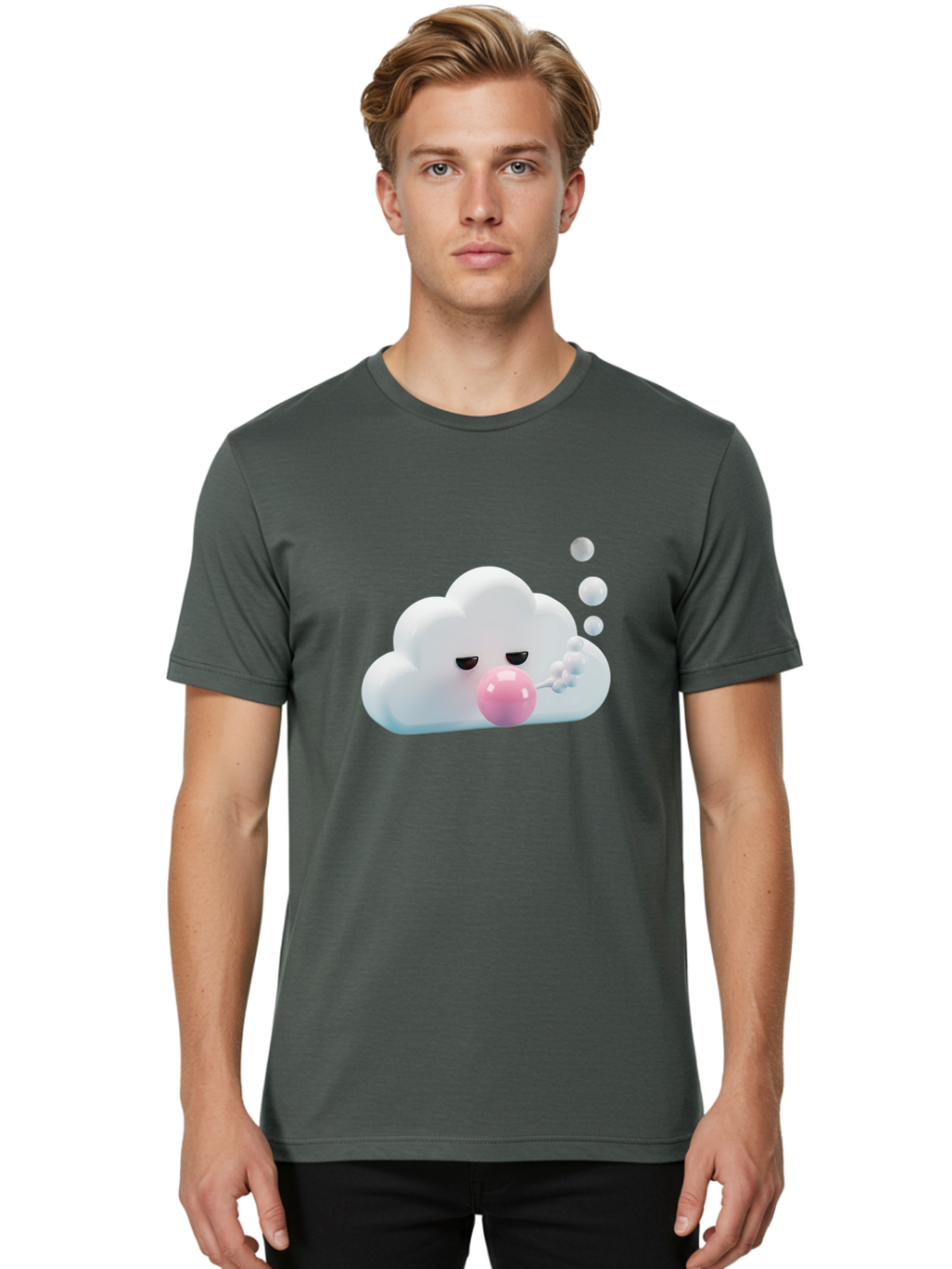 Cloud-Blowing-Bubbles Men'S Graphic Tee, 100% Cotton, Comfortable Casual Summer Wear, Machine Washable, Vintage Camera, Old Camera, Antique Camera, Black Camera, Classic Photography, Photography Equipment, Nostalgic Device, Film Camera, Bak266