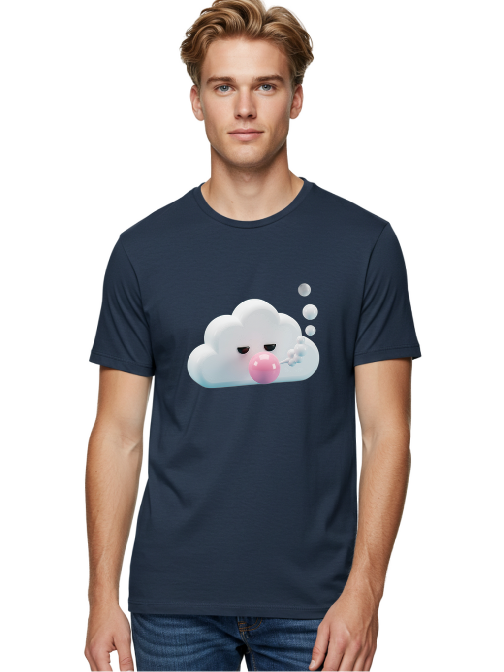 Cloud-Blowing-Bubbles Men'S Graphic Tee, 100% Cotton, Comfortable Casual Summer Wear, Machine Washable, Vintage Camera, Old Camera, Antique Camera, Black Camera, Classic Photography, Photography Equipment, Nostalgic Device, Film Camera, Bak266