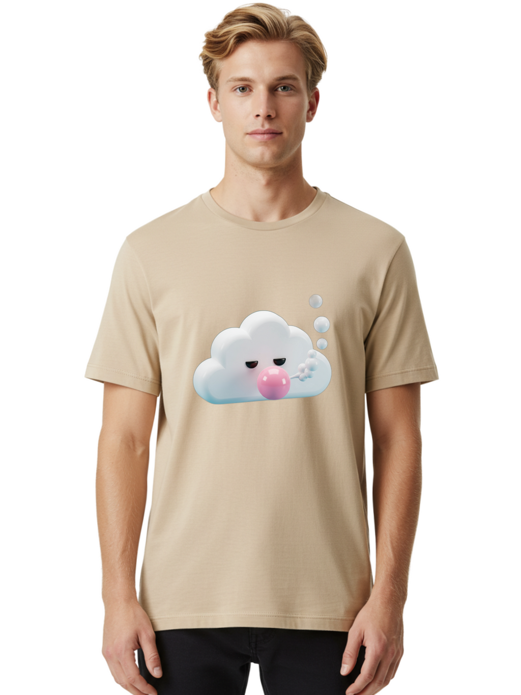 Cloud-Blowing-Bubbles Men'S Graphic Tee, 100% Cotton, Comfortable Casual Summer Wear, Machine Washable, Vintage Camera, Old Camera, Antique Camera, Black Camera, Classic Photography, Photography Equipment, Nostalgic Device, Film Camera, Bak266