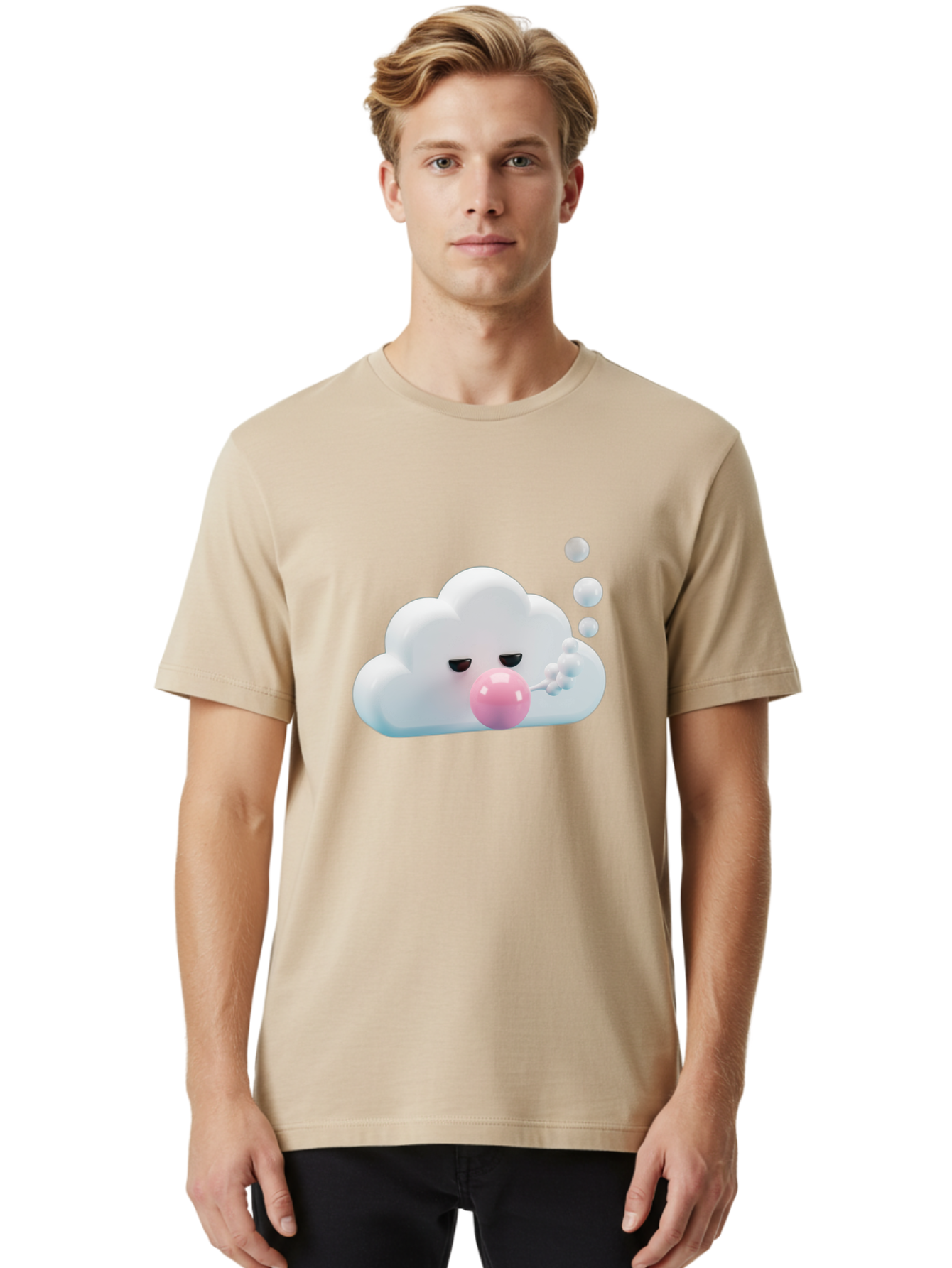 Cloud-Blowing-Bubbles Men'S Graphic Tee, 100% Cotton, Comfortable Casual Summer Wear, Machine Washable, Vintage Camera, Old Camera, Antique Camera, Black Camera, Classic Photography, Photography Equipment, Nostalgic Device, Film Camera, Bak266