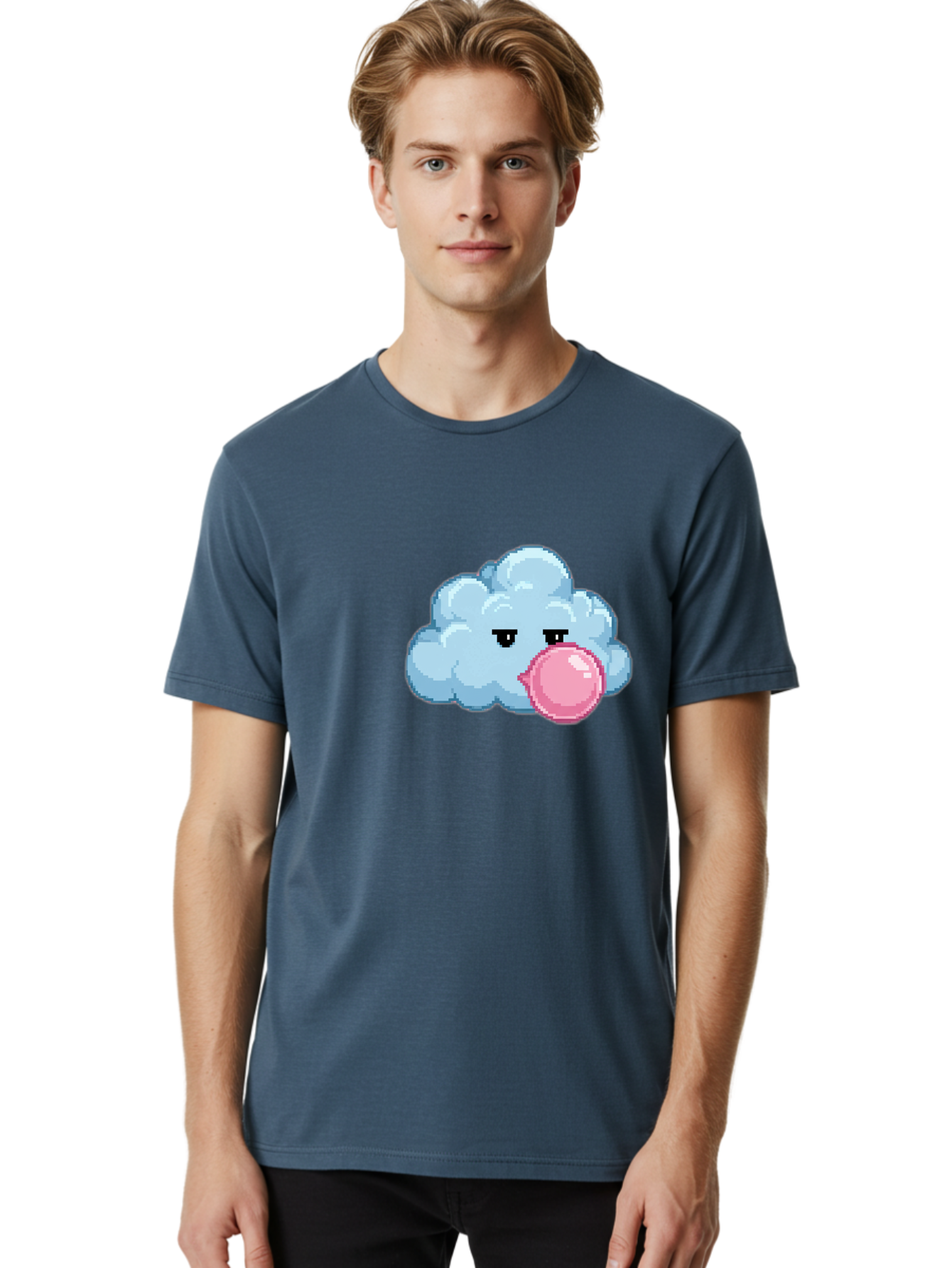 Cloud-Chewing-Pink-Gum Men'S Graphic Tee, 100% Cotton, Comfortable Casual Summer Wear, Machine Washable, Vintage Camera, Old Camera, Antique Camera, Black Camera, Classic Photography, Photography Equipment, Nostalgic Device, Film Camera, Bak268