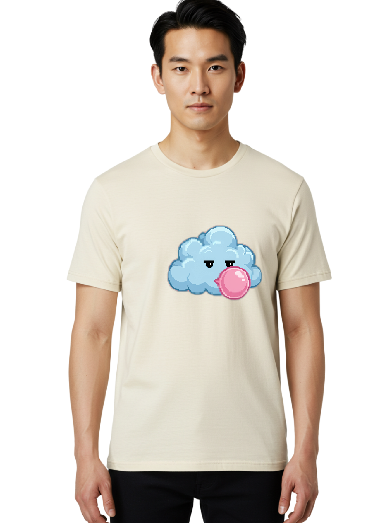 Cloud-Chewing-Pink-Gum Men'S Graphic Tee, 100% Cotton, Comfortable Casual Summer Wear, Machine Washable, Vintage Camera, Old Camera, Antique Camera, Black Camera, Classic Photography, Photography Equipment, Nostalgic Device, Film Camera, Bak268