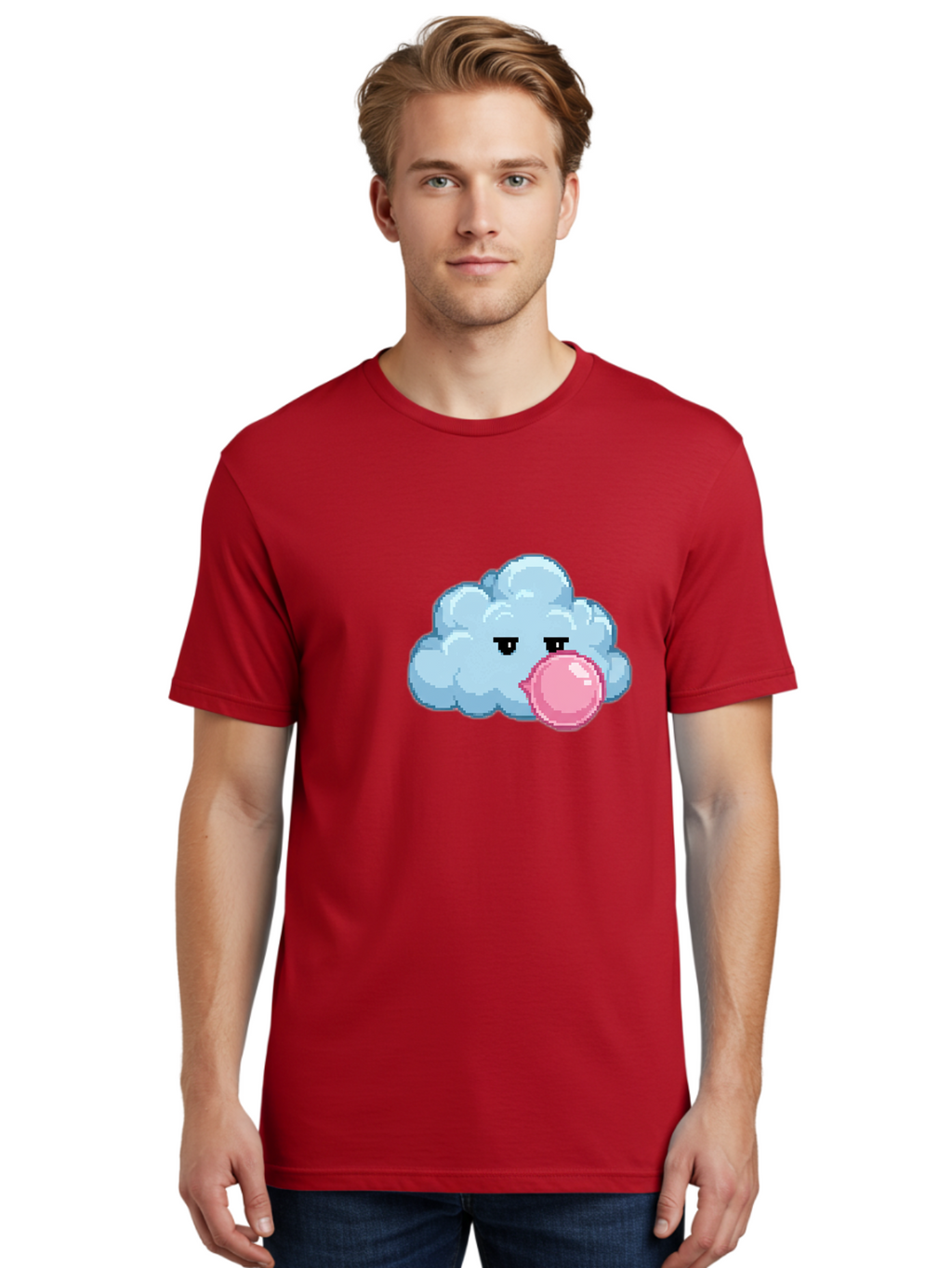 Cloud-Chewing-Pink-Gum Men'S Graphic Tee, 100% Cotton, Comfortable Casual Summer Wear, Machine Washable, Vintage Camera, Old Camera, Antique Camera, Black Camera, Classic Photography, Photography Equipment, Nostalgic Device, Film Camera, Bak268