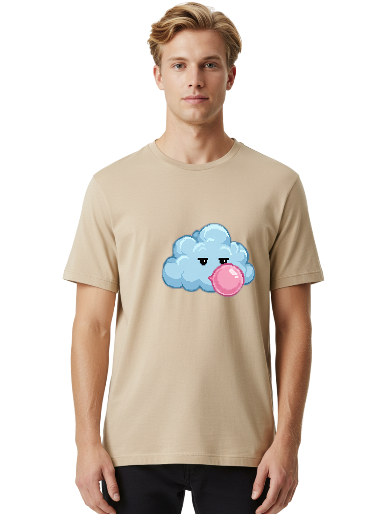 Cloud-Chewing-Pink-Gum Men'S Graphic Tee, 100% Cotton, Comfortable Casual Summer Wear, Machine Washable, Vintage Camera, Old Camera, Antique Camera, Black Camera, Classic Photography, Photography Equipment, Nostalgic Device, Film Camera, Bak268
