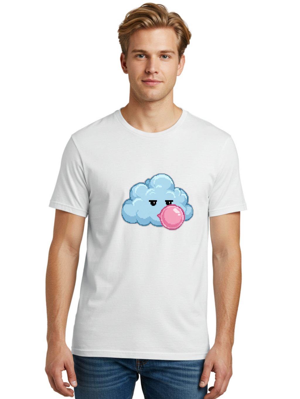 Cloud-Chewing-Pink-Gum Men'S Graphic Tee, 100% Cotton, Comfortable Casual Summer Wear, Machine Washable, Vintage Camera, Old Camera, Antique Camera, Black Camera, Classic Photography, Photography Equipment, Nostalgic Device, Film Camera, Bak268