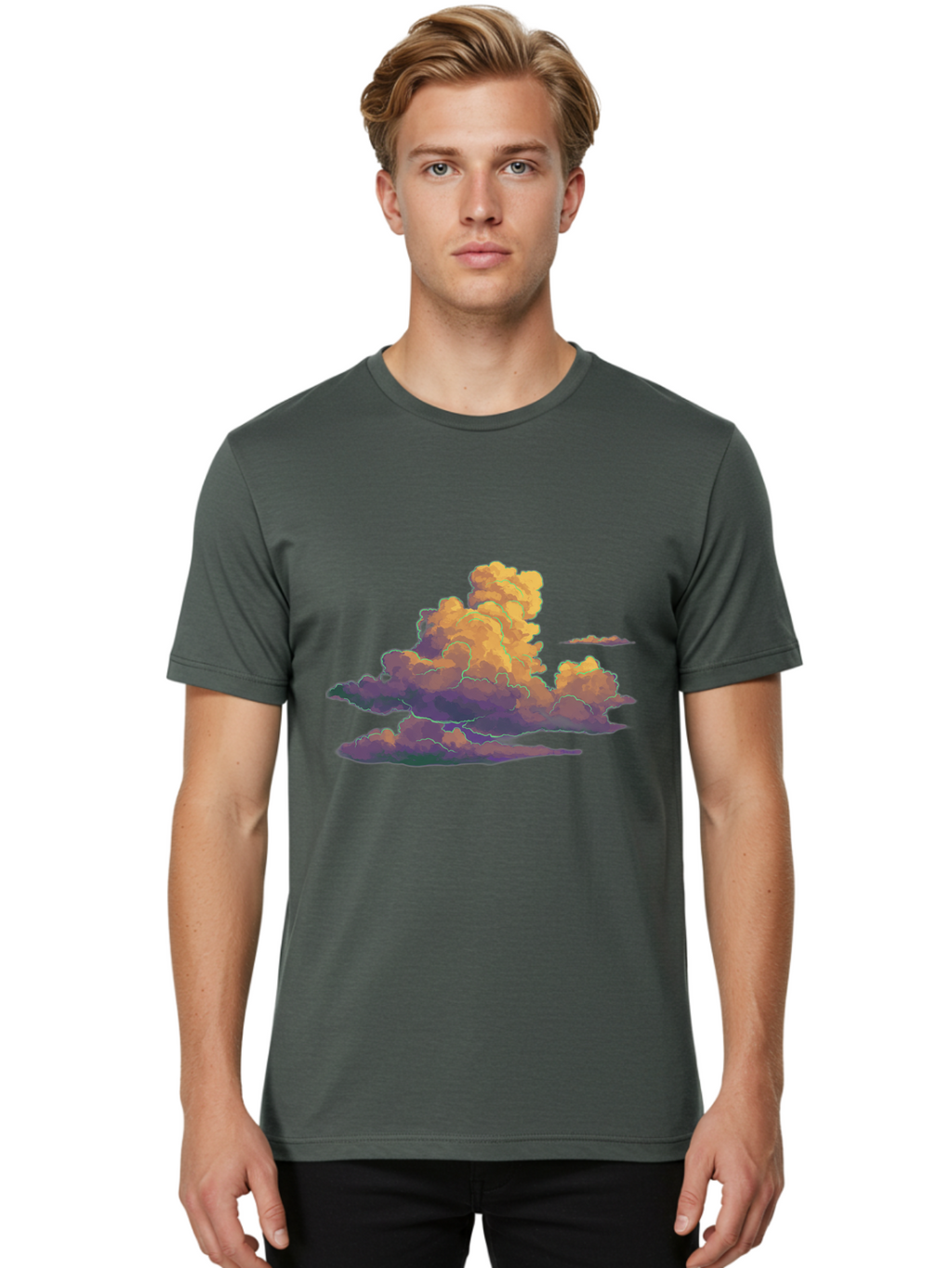 Cloud-Formation Men'S Graphic Tee, 100% Cotton, Comfortable Casual Summer Wear, Machine Washable, Vintage Camera, Old Camera, Antique Camera, Black Camera, Classic Photography, Photography Equipment, Nostalgic Device, Film Camera, Camera Art Bak269