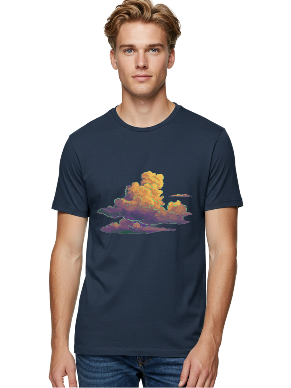 Cloud-Formation Men'S Graphic Tee, 100% Cotton, Comfortable Casual Summer Wear, Machine Washable, Vintage Camera, Old Camera, Antique Camera, Black Camera, Classic Photography, Photography Equipment, Nostalgic Device, Film Camera, Camera Art Bak269