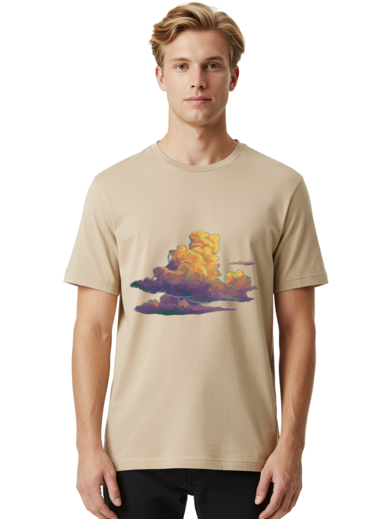 Cloud-Formation Men'S Graphic Tee, 100% Cotton, Comfortable Casual Summer Wear, Machine Washable, Vintage Camera, Old Camera, Antique Camera, Black Camera, Classic Photography, Photography Equipment, Nostalgic Device, Film Camera, Camera Art Bak269