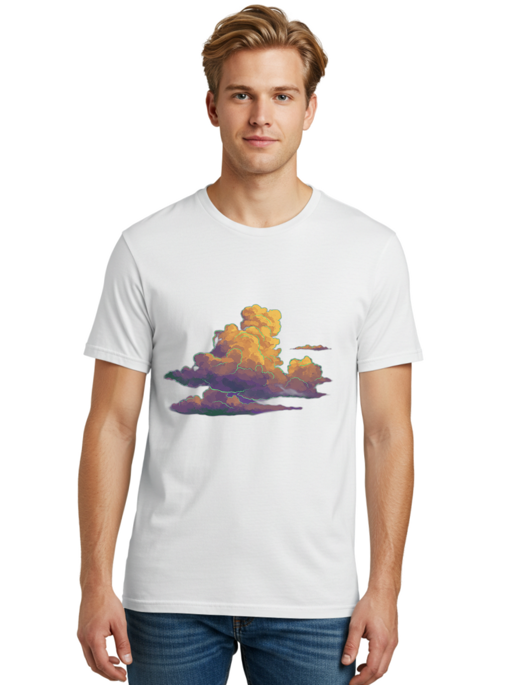 Cloud-Formation Men'S Graphic Tee, 100% Cotton, Comfortable Casual Summer Wear, Machine Washable, Vintage Camera, Old Camera, Antique Camera, Black Camera, Classic Photography, Photography Equipment, Nostalgic Device, Film Camera, Camera Art Bak269