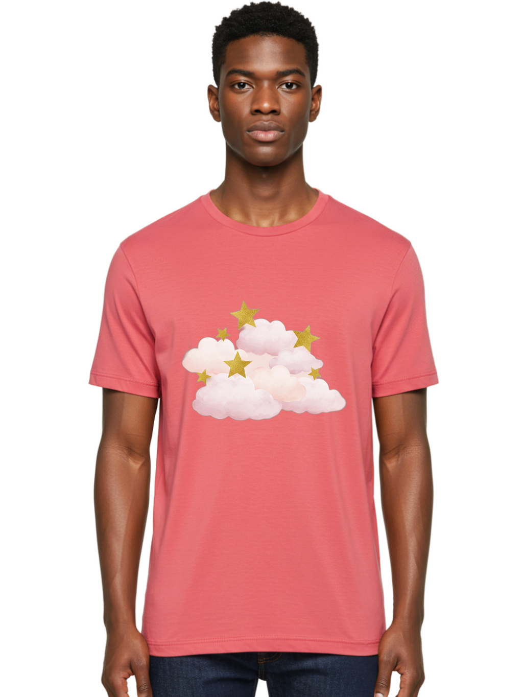 Clouds-With-Stars Men'S Graphic Tee, 100% Cotton, Comfortable Casual Summer Wear, Machine Washable, Vintage Camera, Old Camera, Antique Camera, Black Camera, Classic Photography, Photography Equipment, Nostalgic Device, Film Camera, Camera Art Bak271