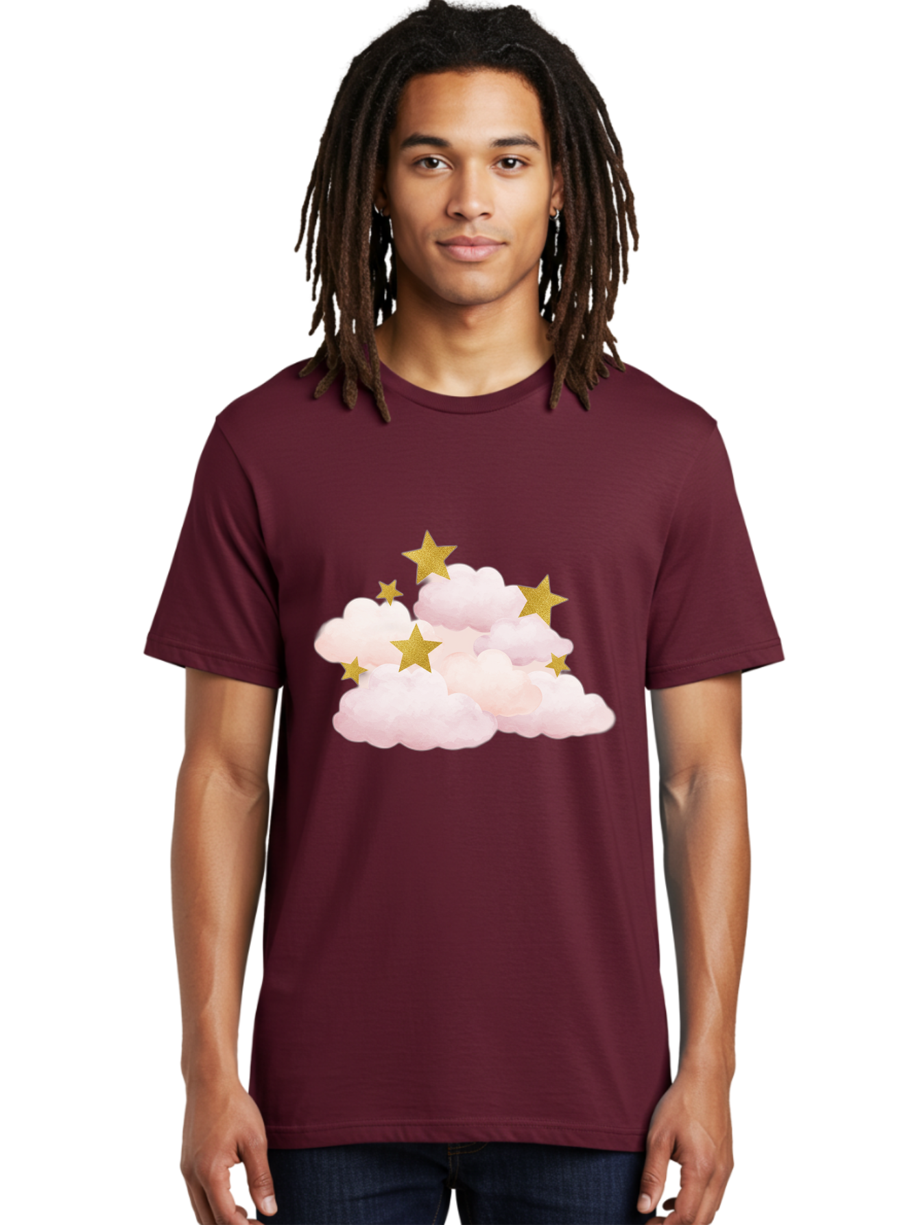 Clouds-With-Stars Men'S Graphic Tee, 100% Cotton, Comfortable Casual Summer Wear, Machine Washable, Vintage Camera, Old Camera, Antique Camera, Black Camera, Classic Photography, Photography Equipment, Nostalgic Device, Film Camera, Camera Art Bak271