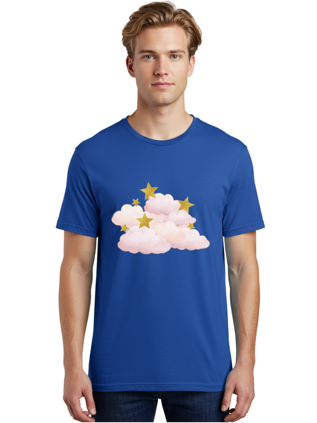 Clouds-With-Stars Men'S Graphic Tee, 100% Cotton, Comfortable Casual Summer Wear, Machine Washable, Vintage Camera, Old Camera, Antique Camera, Black Camera, Classic Photography, Photography Equipment, Nostalgic Device, Film Camera, Camera Art Bak271