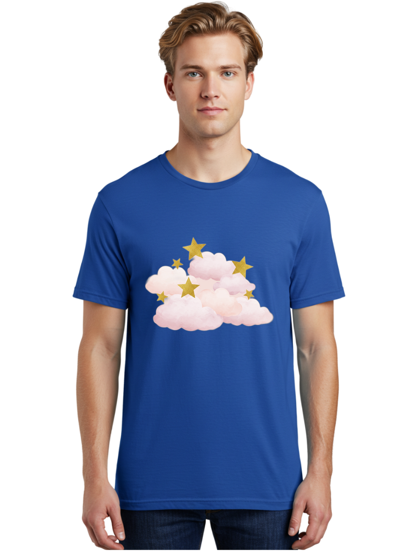 Clouds-With-Stars Men'S Graphic Tee, 100% Cotton, Comfortable Casual Summer Wear, Machine Washable, Vintage Camera, Old Camera, Antique Camera, Black Camera, Classic Photography, Photography Equipment, Nostalgic Device, Film Camera, Camera Art Bak271