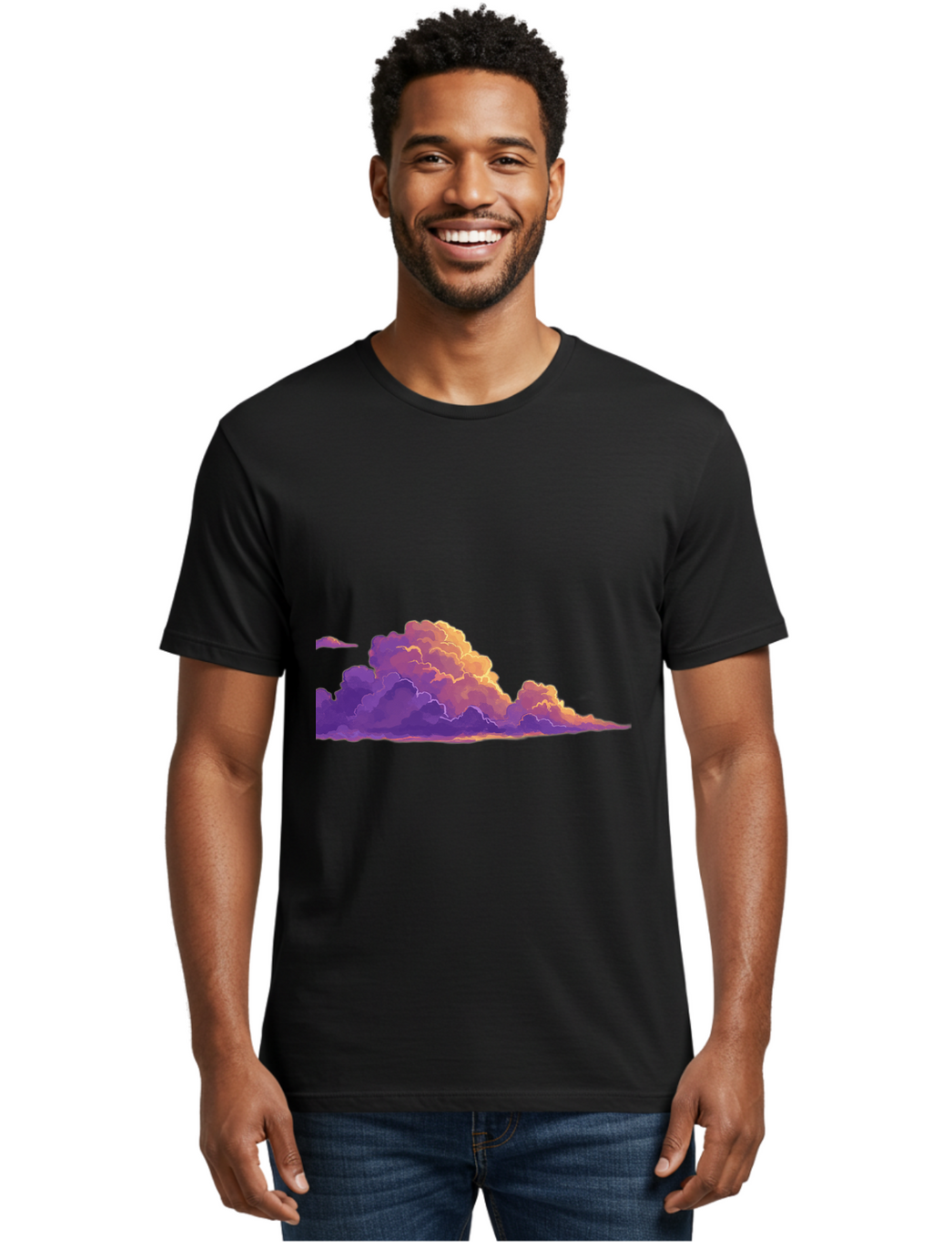 Clouds Men'S Graphic Tee, 100% Cotton, Comfortable Casual Summer Wear, Machine Washable, Vintage Camera, Old Camera, Antique Camera, Black Camera, Classic Photography, Photography Equipment, Nostalgic Device, Film Camera, Camera Art Bak272