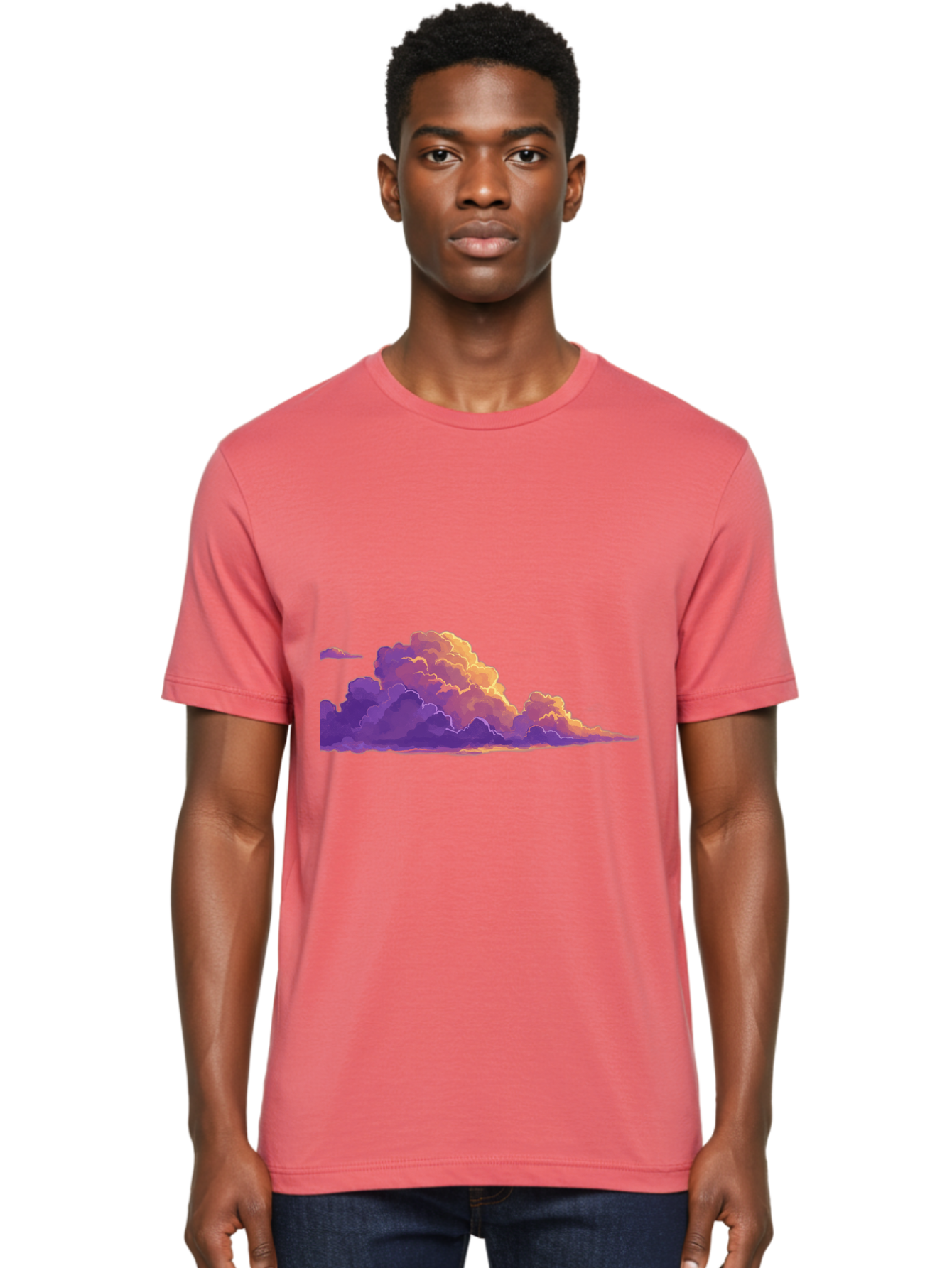 Clouds Men'S Graphic Tee, 100% Cotton, Comfortable Casual Summer Wear, Machine Washable, Vintage Camera, Old Camera, Antique Camera, Black Camera, Classic Photography, Photography Equipment, Nostalgic Device, Film Camera, Camera Art Bak272