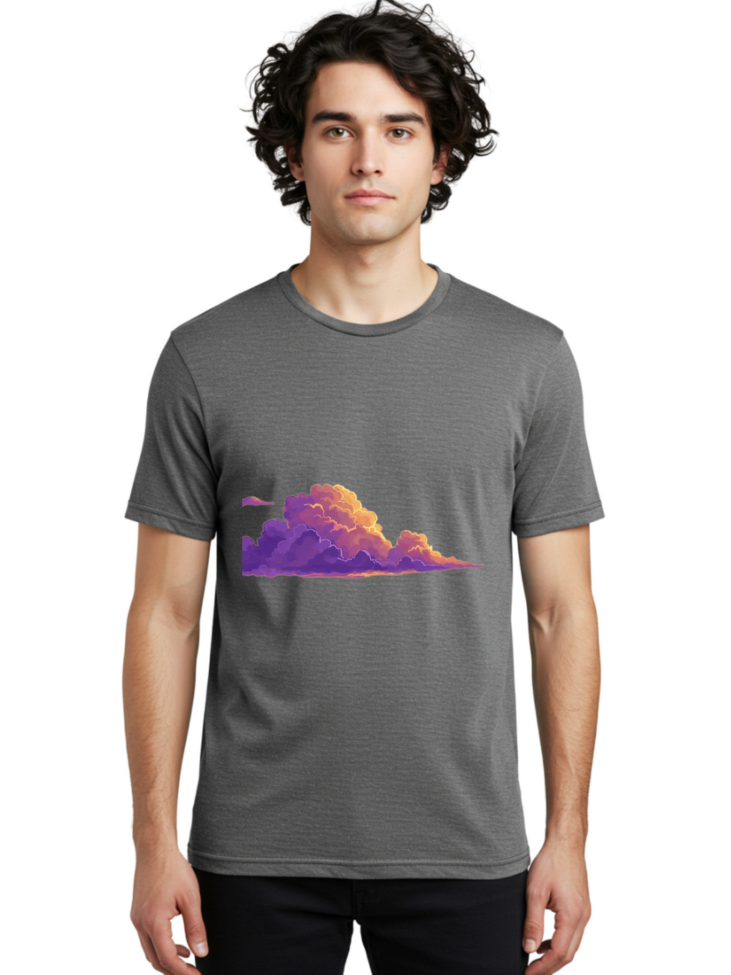 Clouds Men'S Graphic Tee, 100% Cotton, Comfortable Casual Summer Wear, Machine Washable, Vintage Camera, Old Camera, Antique Camera, Black Camera, Classic Photography, Photography Equipment, Nostalgic Device, Film Camera, Camera Art Bak272