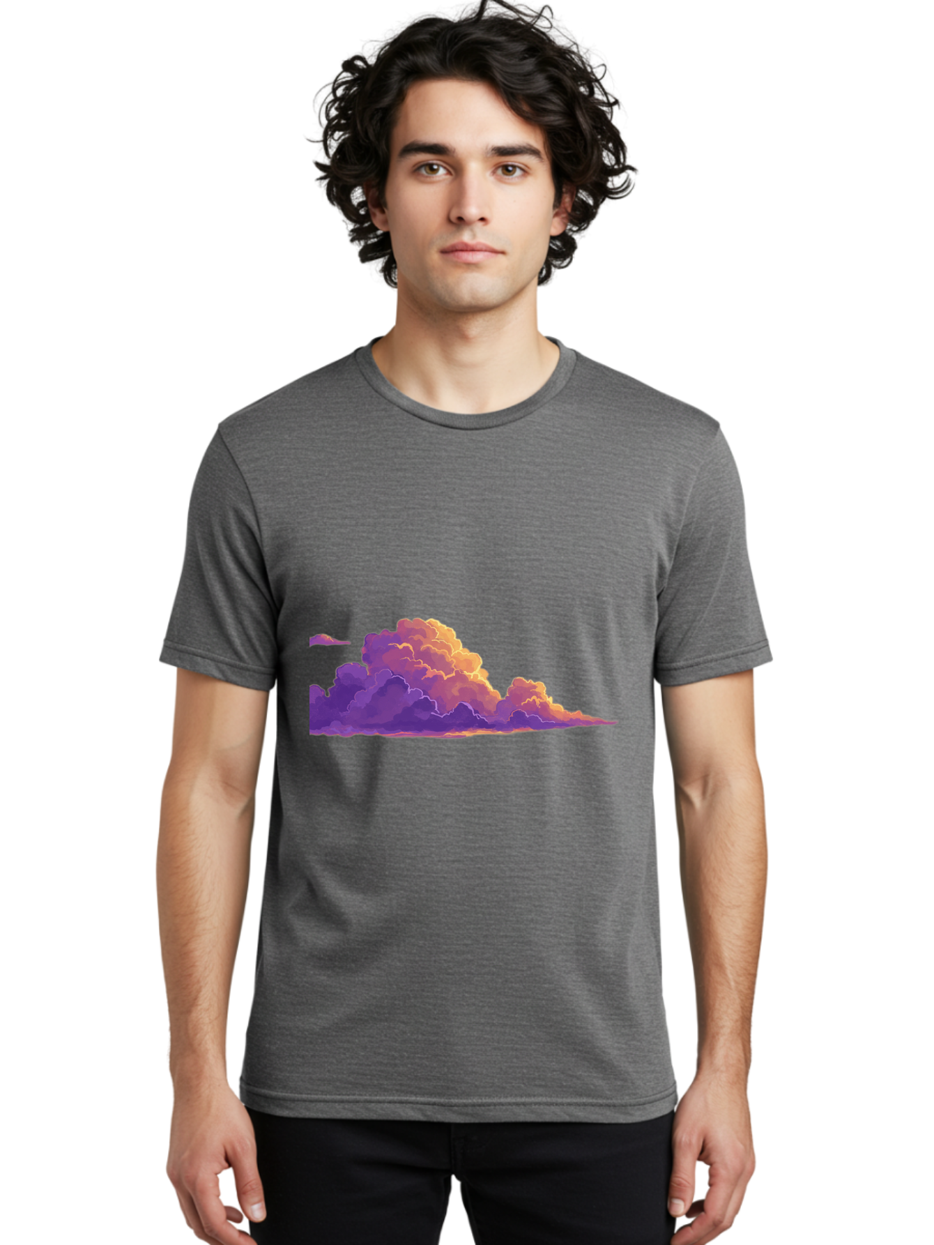 Clouds Men'S Graphic Tee, 100% Cotton, Comfortable Casual Summer Wear, Machine Washable, Vintage Camera, Old Camera, Antique Camera, Black Camera, Classic Photography, Photography Equipment, Nostalgic Device, Film Camera, Camera Art Bak272