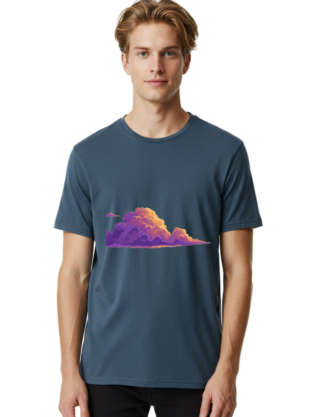 Clouds Men'S Graphic Tee, 100% Cotton, Comfortable Casual Summer Wear, Machine Washable, Vintage Camera, Old Camera, Antique Camera, Black Camera, Classic Photography, Photography Equipment, Nostalgic Device, Film Camera, Camera Art Bak272