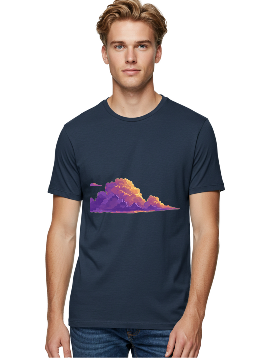 Clouds Men'S Graphic Tee, 100% Cotton, Comfortable Casual Summer Wear, Machine Washable, Vintage Camera, Old Camera, Antique Camera, Black Camera, Classic Photography, Photography Equipment, Nostalgic Device, Film Camera, Camera Art Bak272