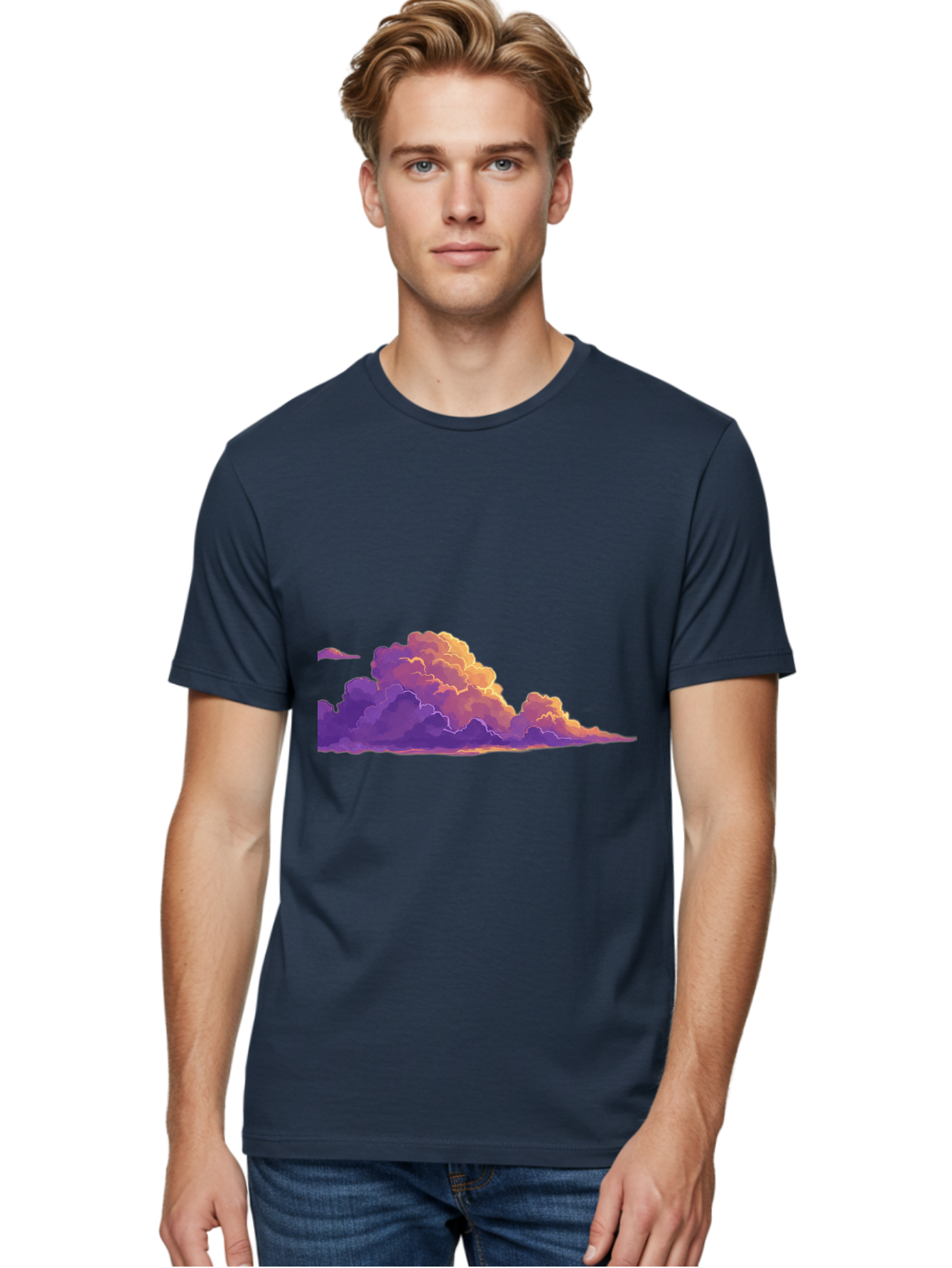 Clouds Men'S Graphic Tee, 100% Cotton, Comfortable Casual Summer Wear, Machine Washable, Vintage Camera, Old Camera, Antique Camera, Black Camera, Classic Photography, Photography Equipment, Nostalgic Device, Film Camera, Camera Art Bak272