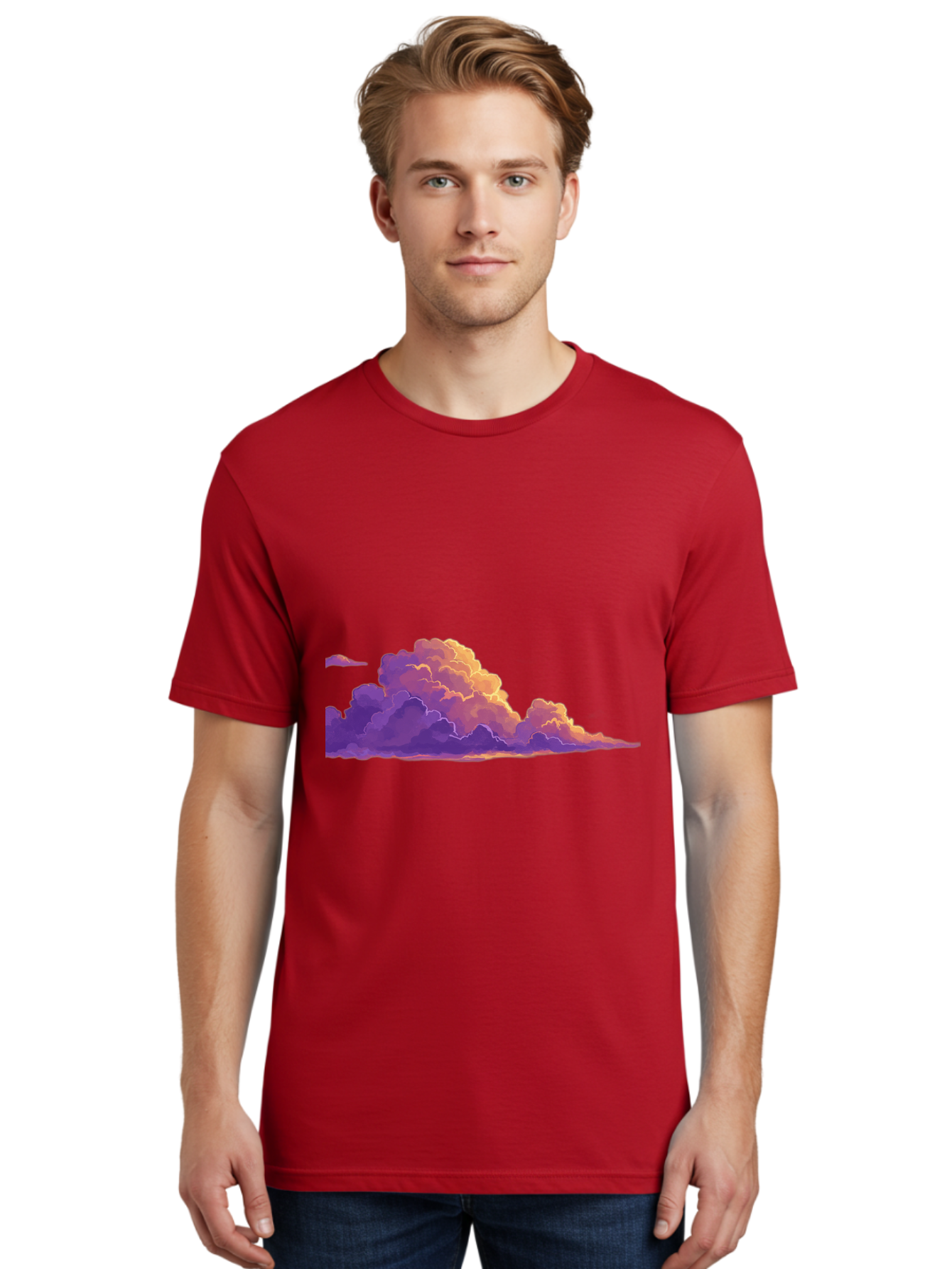 Clouds Men'S Graphic Tee, 100% Cotton, Comfortable Casual Summer Wear, Machine Washable, Vintage Camera, Old Camera, Antique Camera, Black Camera, Classic Photography, Photography Equipment, Nostalgic Device, Film Camera, Camera Art Bak272