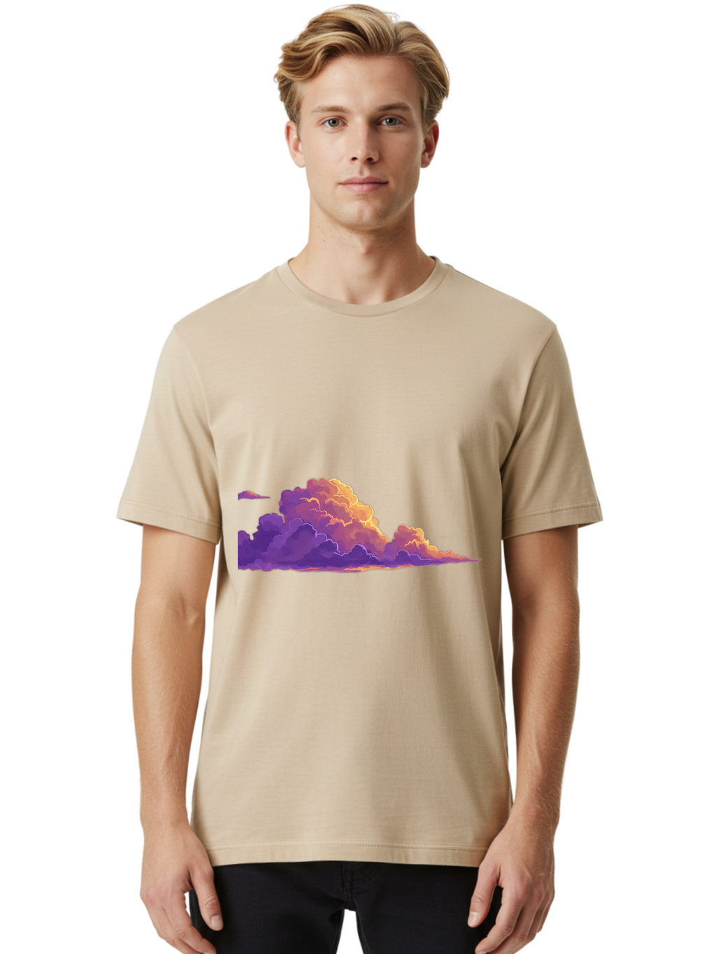 Clouds Men'S Graphic Tee, 100% Cotton, Comfortable Casual Summer Wear, Machine Washable, Vintage Camera, Old Camera, Antique Camera, Black Camera, Classic Photography, Photography Equipment, Nostalgic Device, Film Camera, Camera Art Bak272