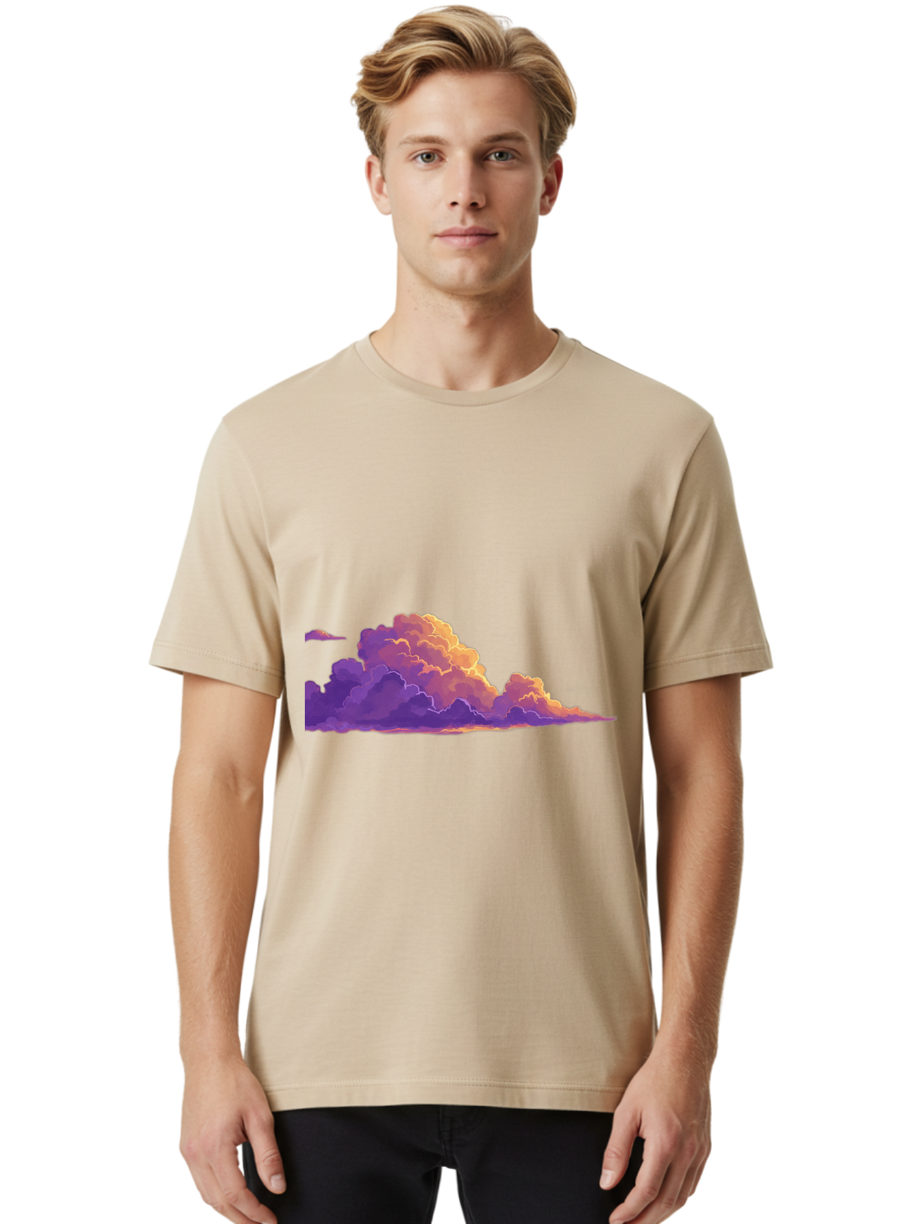 Clouds Men'S Graphic Tee, 100% Cotton, Comfortable Casual Summer Wear, Machine Washable, Vintage Camera, Old Camera, Antique Camera, Black Camera, Classic Photography, Photography Equipment, Nostalgic Device, Film Camera, Camera Art Bak272