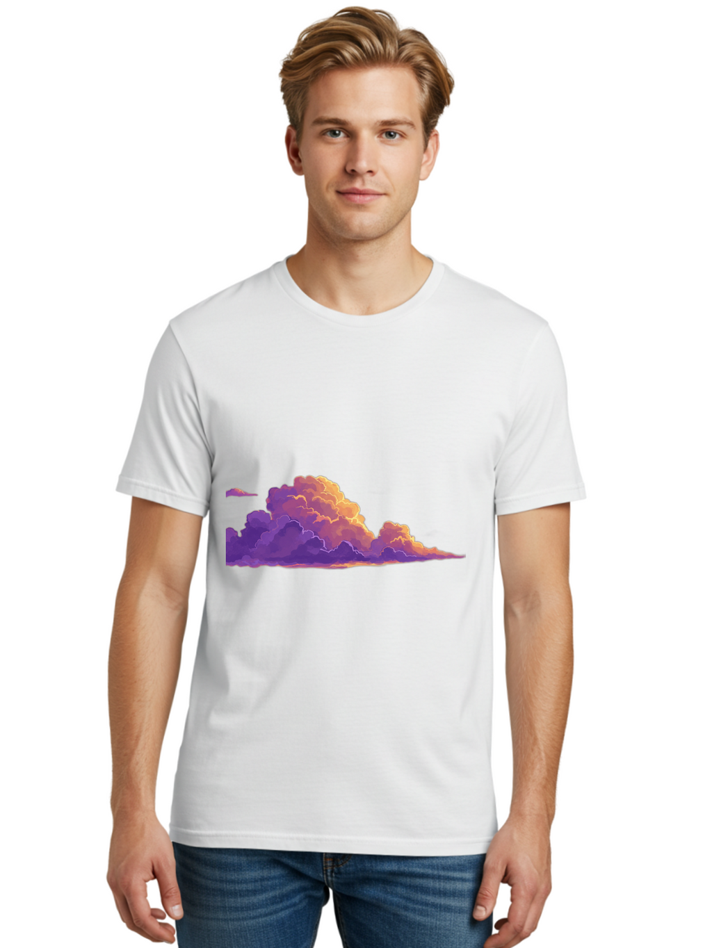 Clouds Men'S Graphic Tee, 100% Cotton, Comfortable Casual Summer Wear, Machine Washable, Vintage Camera, Old Camera, Antique Camera, Black Camera, Classic Photography, Photography Equipment, Nostalgic Device, Film Camera, Camera Art Bak272