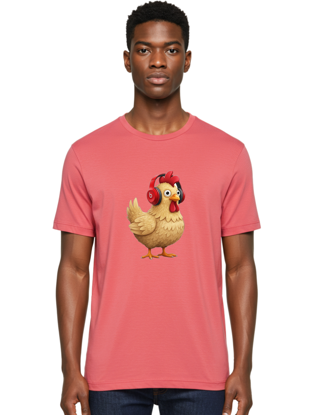 Clucking-Chicken-With-Headphones Men'S Graphic Tee, 100% Cotton, Comfortable Casual Summer Wear, Machine Washable, Vintage Camera, Old Camera, Antique Camera, Black Camera, Classic Photography, Photography Equipment, Nostalgic Device, Bak274