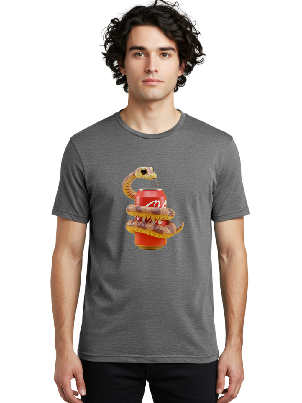 Coca-Cola-Can-Snake Men'S Graphic Tee, 100% Cotton, Comfortable Casual Summer Wear, Machine Washable, Vintage Camera, Old Camera, Antique Camera, Black Camera, Classic Photography, Photography Equipment, Nostalgic Device, Film Camera, Bak275