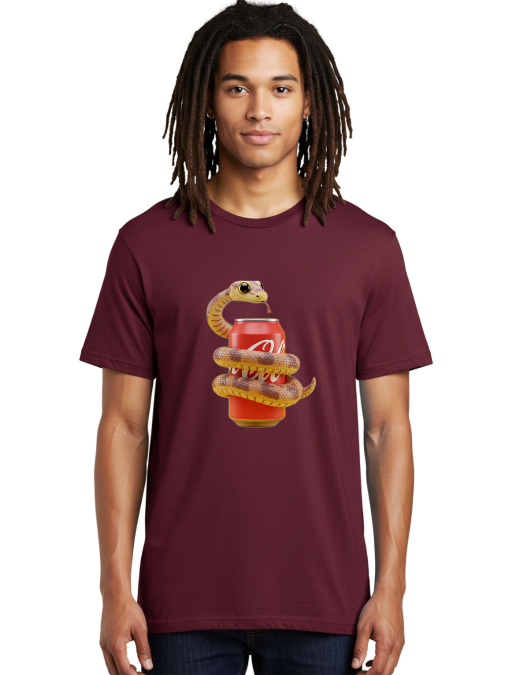 Coca-Cola-Can-Snake Men'S Graphic Tee, 100% Cotton, Comfortable Casual Summer Wear, Machine Washable, Vintage Camera, Old Camera, Antique Camera, Black Camera, Classic Photography, Photography Equipment, Nostalgic Device, Film Camera, Bak275