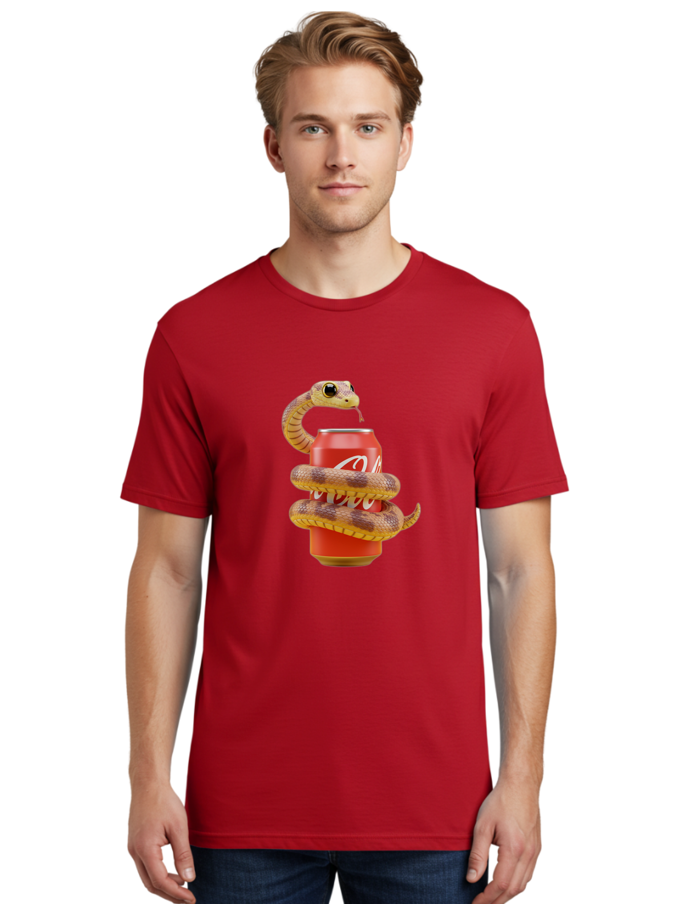 Coca-Cola-Can-Snake Men'S Graphic Tee, 100% Cotton, Comfortable Casual Summer Wear, Machine Washable, Vintage Camera, Old Camera, Antique Camera, Black Camera, Classic Photography, Photography Equipment, Nostalgic Device, Film Camera, Bak275