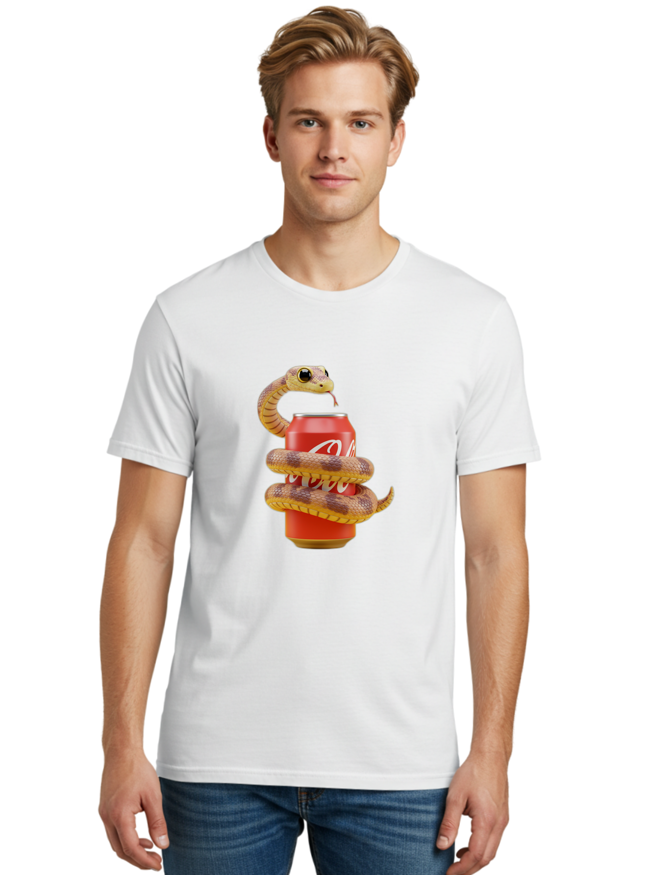 Coca-Cola-Can-Snake Men'S Graphic Tee, 100% Cotton, Comfortable Casual Summer Wear, Machine Washable, Vintage Camera, Old Camera, Antique Camera, Black Camera, Classic Photography, Photography Equipment, Nostalgic Device, Film Camera, Bak275