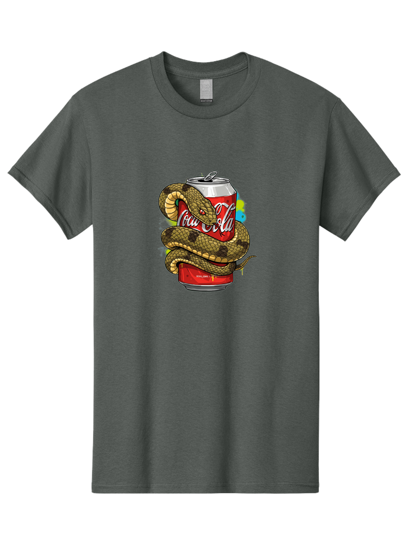 Coca-Cola-Snake-Can Men'S Graphic Tee, 100% Cotton, Comfortable Casual Summer Wear, Machine Washable, Vintage Camera, Old Camera, Antique Camera, Black Camera, Classic Photography, Photography Equipment, Nostalgic Device, Film Camera, Bak276