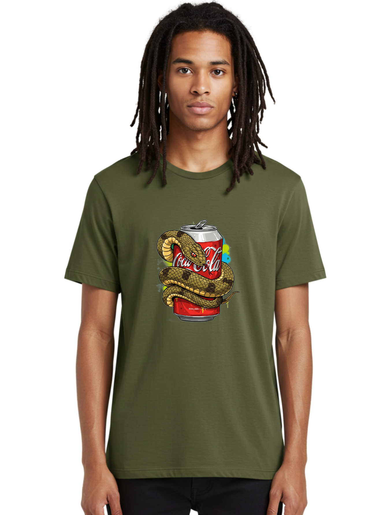 Coca-Cola-Snake-Can Men'S Graphic Tee, 100% Cotton, Comfortable Casual Summer Wear, Machine Washable, Vintage Camera, Old Camera, Antique Camera, Black Camera, Classic Photography, Photography Equipment, Nostalgic Device, Film Camera, Bak276