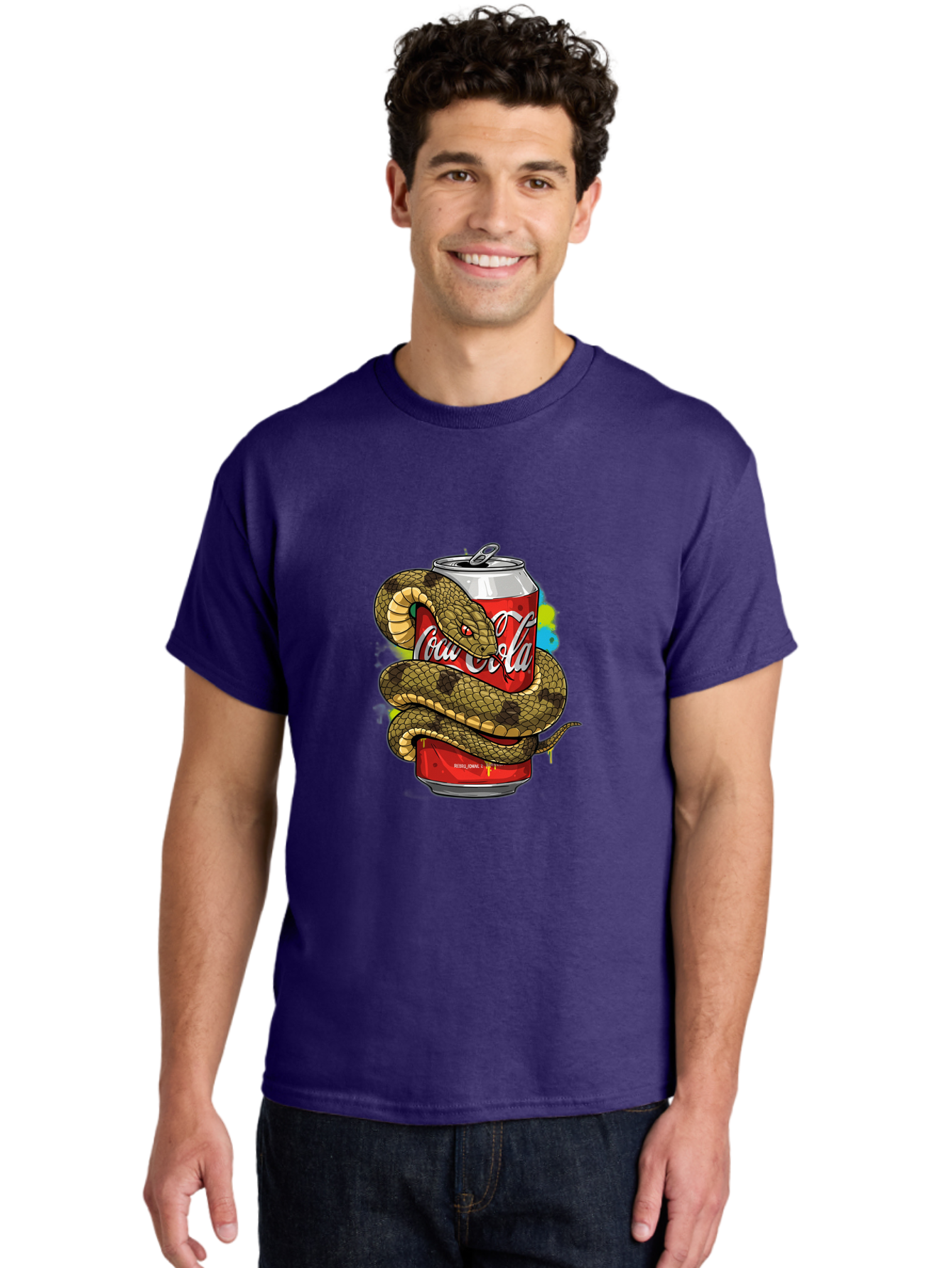 Coca-Cola-Snake-Can Men'S Graphic Tee, 100% Cotton, Comfortable Casual Summer Wear, Machine Washable, Vintage Camera, Old Camera, Antique Camera, Black Camera, Classic Photography, Photography Equipment, Nostalgic Device, Film Camera, Bak276