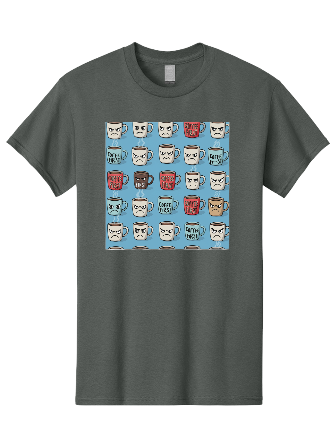 Coffee-First-1 Men'S Graphic Tee, 100% Cotton, Comfortable Casual Summer Wear, Machine Washable, Vintage Camera, Old Camera, Antique Camera, Black Camera, Classic Photography, Photography Equipment, Nostalgic Device, Film Camera, Camera Art Bak279