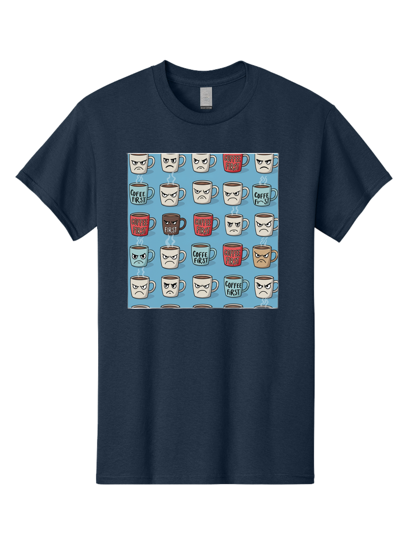 Coffee-First-1 Men'S Graphic Tee, 100% Cotton, Comfortable Casual Summer Wear, Machine Washable, Vintage Camera, Old Camera, Antique Camera, Black Camera, Classic Photography, Photography Equipment, Nostalgic Device, Film Camera, Camera Art Bak279