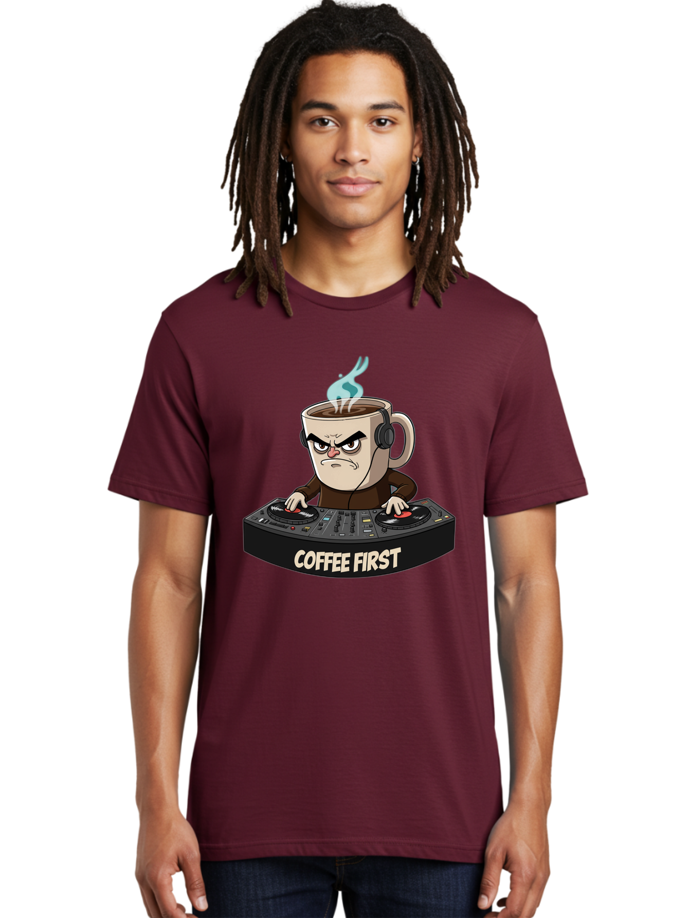 Coffee-First-3 Men'S Graphic Tee, 100% Cotton, Comfortable Casual Summer Wear, Machine Washable, Vintage Camera, Old Camera, Antique Camera, Black Camera, Classic Photography, Photography Equipment, Nostalgic Device, Film Camera, Camera Art Bak281