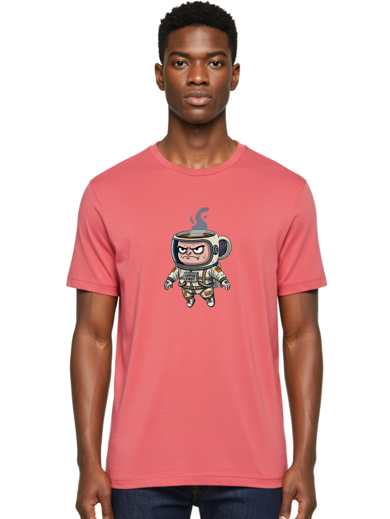 Coffee-First-4 Men'S Graphic Tee, 100% Cotton, Comfortable Casual Summer Wear, Machine Washable, Vintage Camera, Old Camera, Antique Camera, Black Camera, Classic Photography, Photography Equipment, Nostalgic Device, Film Camera, Camera Art Bak282