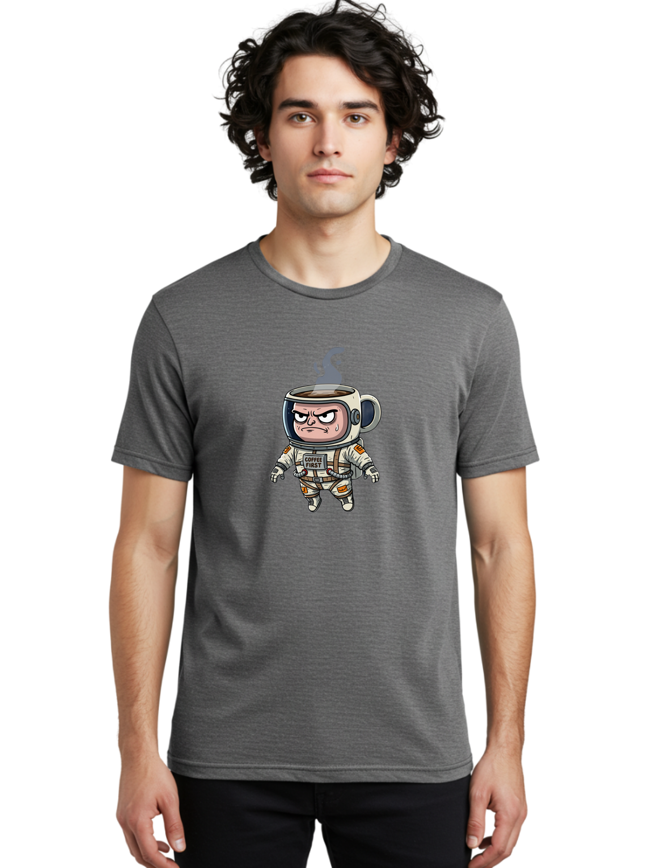 Coffee-First-4 Men'S Graphic Tee, 100% Cotton, Comfortable Casual Summer Wear, Machine Washable, Vintage Camera, Old Camera, Antique Camera, Black Camera, Classic Photography, Photography Equipment, Nostalgic Device, Film Camera, Camera Art Bak282
