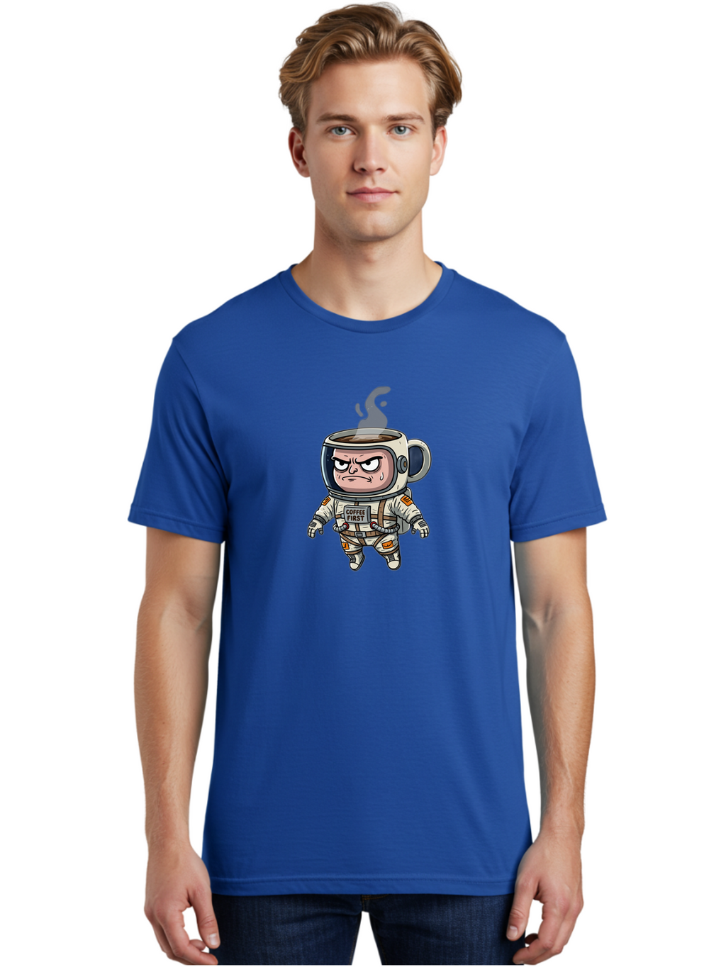 Coffee-First-4 Men'S Graphic Tee, 100% Cotton, Comfortable Casual Summer Wear, Machine Washable, Vintage Camera, Old Camera, Antique Camera, Black Camera, Classic Photography, Photography Equipment, Nostalgic Device, Film Camera, Camera Art Bak282