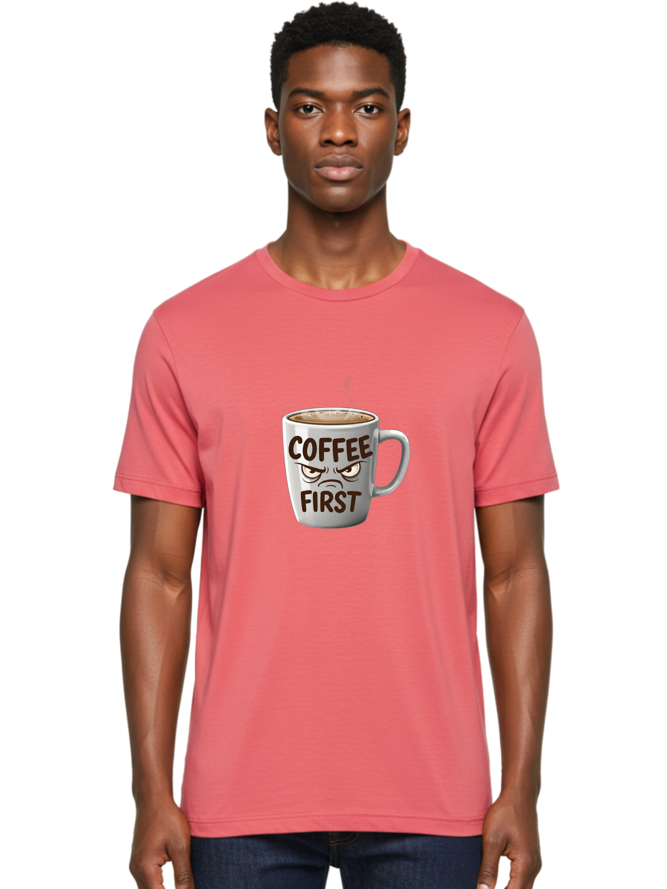 Coffee-First Men'S Graphic Tee, 100% Cotton, Comfortable Casual Summer Wear, Machine Washable, Vintage Camera, Old Camera, Antique Camera, Black Camera, Classic Photography, Photography Equipment, Nostalgic Device, Film Camera, Camera Art Bak283