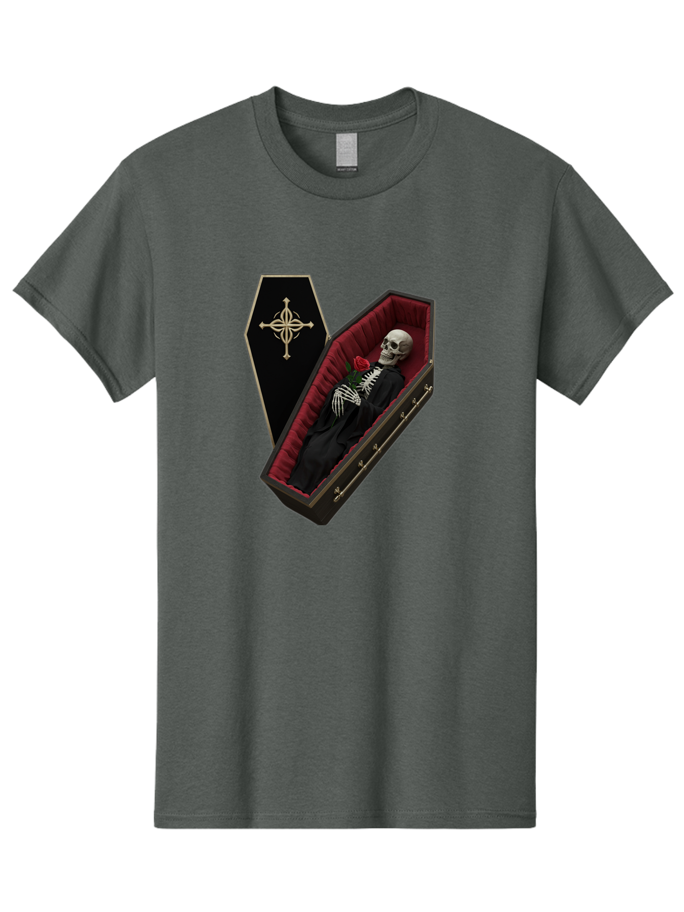 Coffin-Skeleton Men'S Graphic Tee, 100% Cotton, Comfortable Casual Summer Wear, Machine Washable, Vintage Camera, Old Camera, Antique Camera, Black Camera, Classic Photography, Photography Equipment, Nostalgic Device, Film Camera, Camera Art Bak285