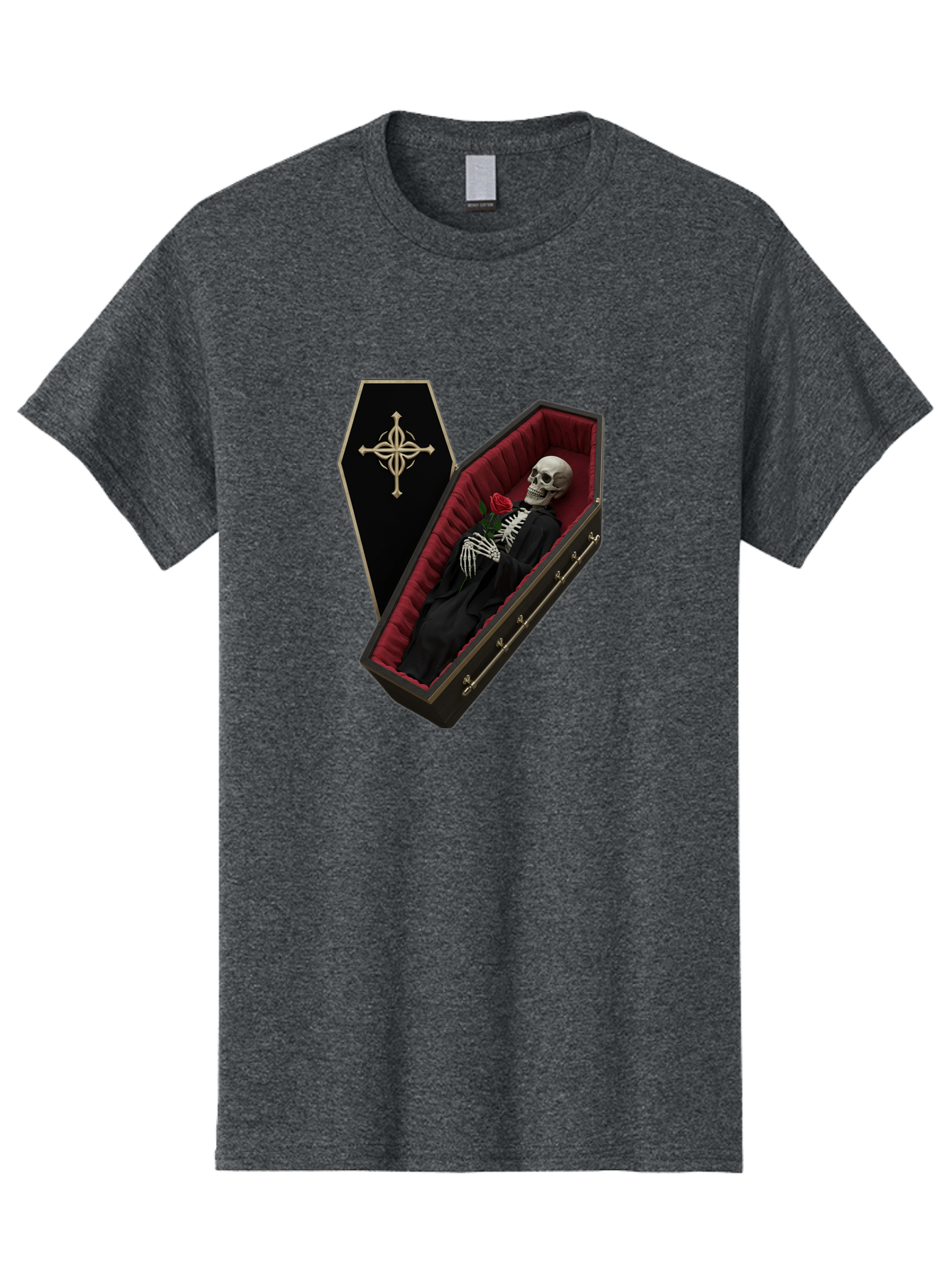 Coffin-Skeleton Men'S Graphic Tee, 100% Cotton, Comfortable Casual Summer Wear, Machine Washable, Vintage Camera, Old Camera, Antique Camera, Black Camera, Classic Photography, Photography Equipment, Nostalgic Device, Film Camera, Camera Art Bak285