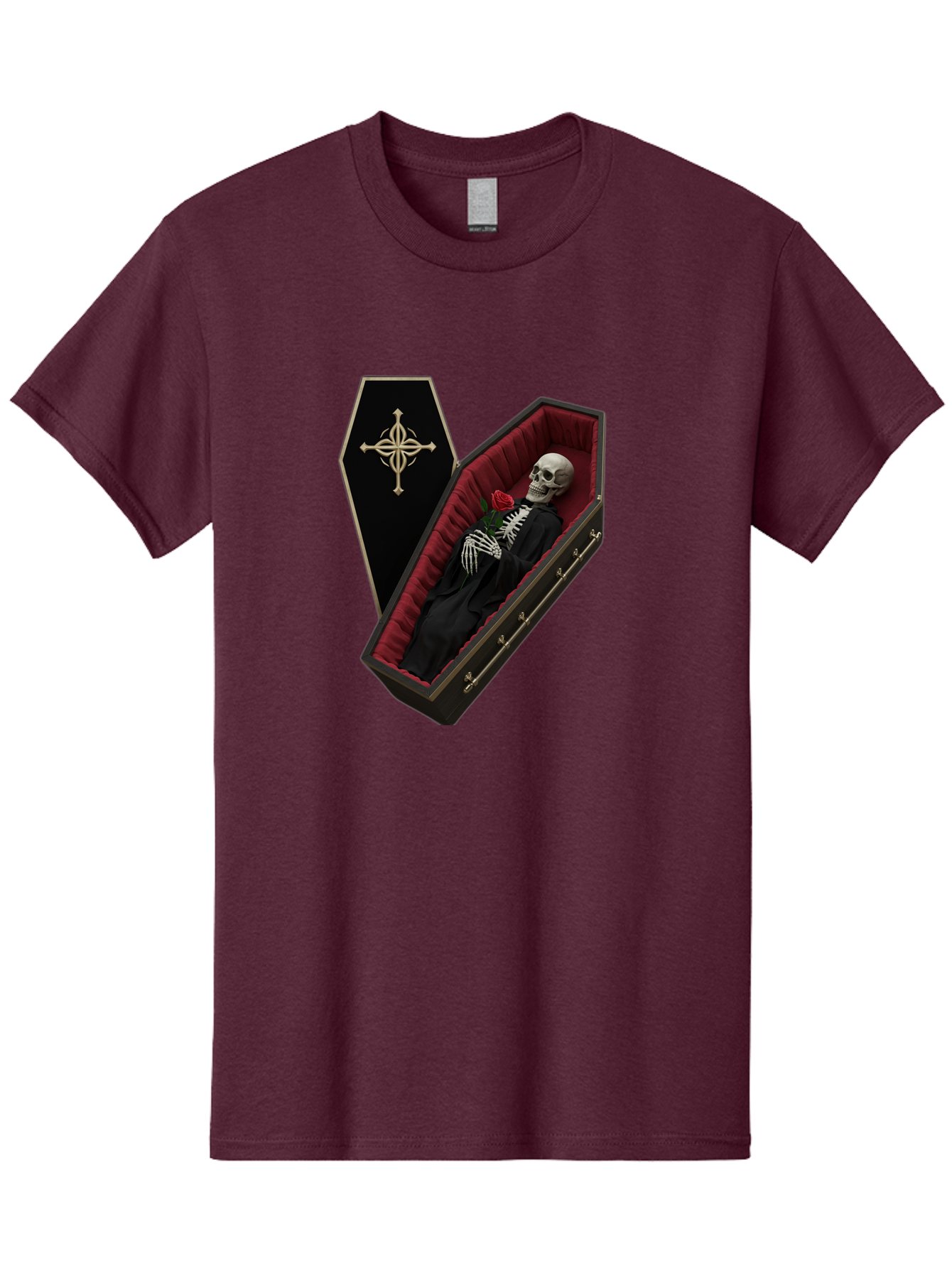 Coffin-Skeleton Men'S Graphic Tee, 100% Cotton, Comfortable Casual Summer Wear, Machine Washable, Vintage Camera, Old Camera, Antique Camera, Black Camera, Classic Photography, Photography Equipment, Nostalgic Device, Film Camera, Camera Art Bak285