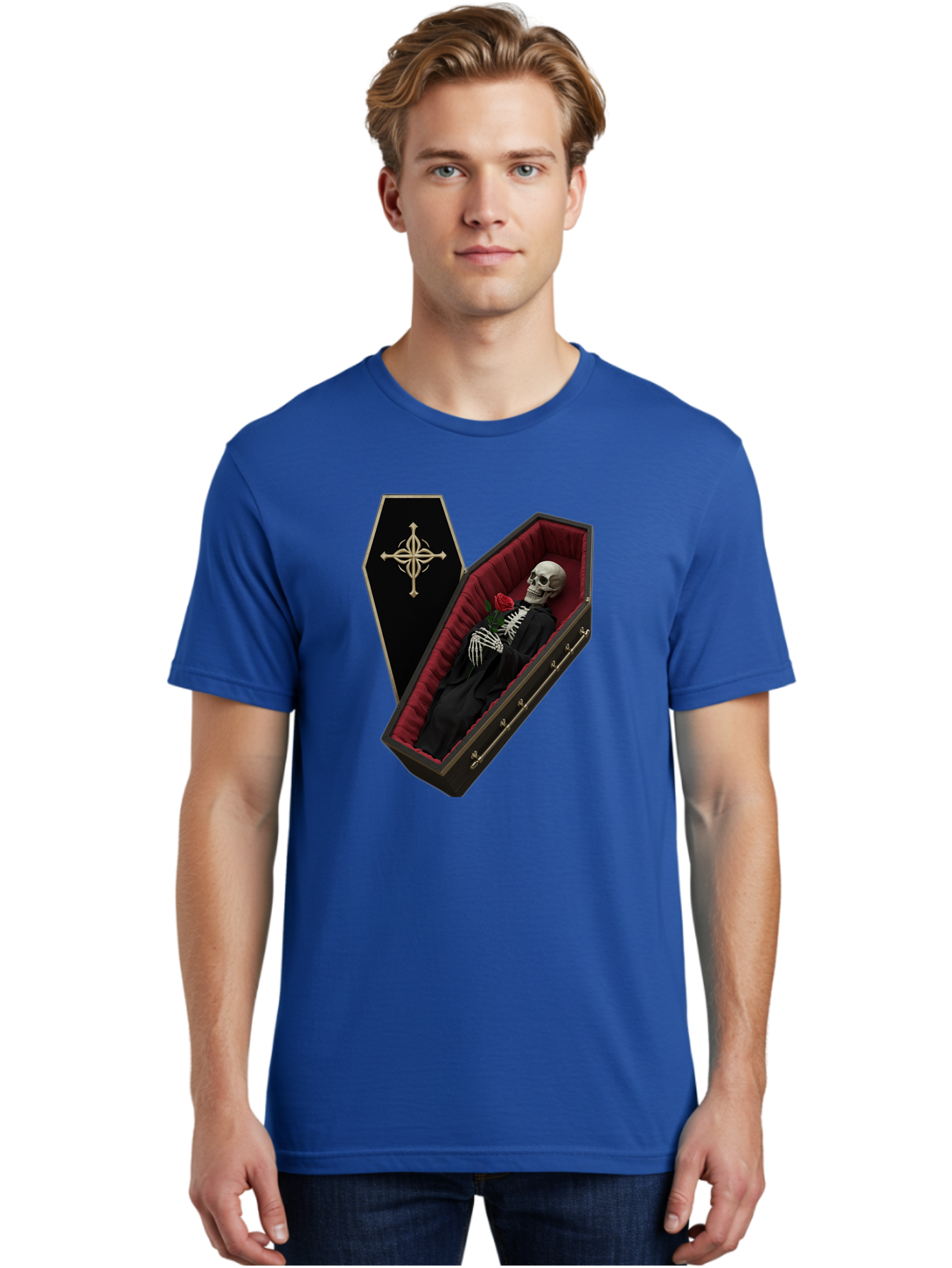 Coffin-Skeleton Men'S Graphic Tee, 100% Cotton, Comfortable Casual Summer Wear, Machine Washable, Vintage Camera, Old Camera, Antique Camera, Black Camera, Classic Photography, Photography Equipment, Nostalgic Device, Film Camera, Camera Art Bak285