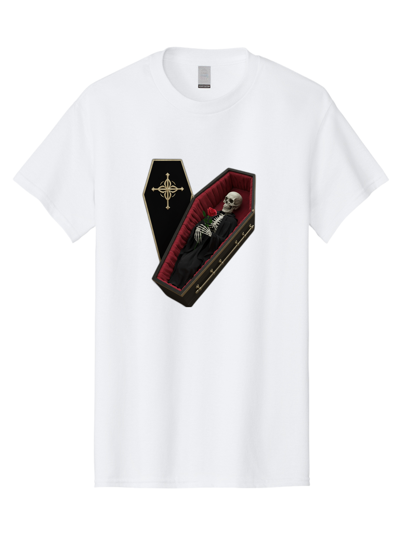 Coffin-Skeleton Men'S Graphic Tee, 100% Cotton, Comfortable Casual Summer Wear, Machine Washable, Vintage Camera, Old Camera, Antique Camera, Black Camera, Classic Photography, Photography Equipment, Nostalgic Device, Film Camera, Camera Art Bak285
